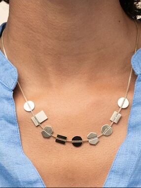 Bear Fruit 925 Sterling Silver Inca Necklace Geometric Shape Jewelry Casual